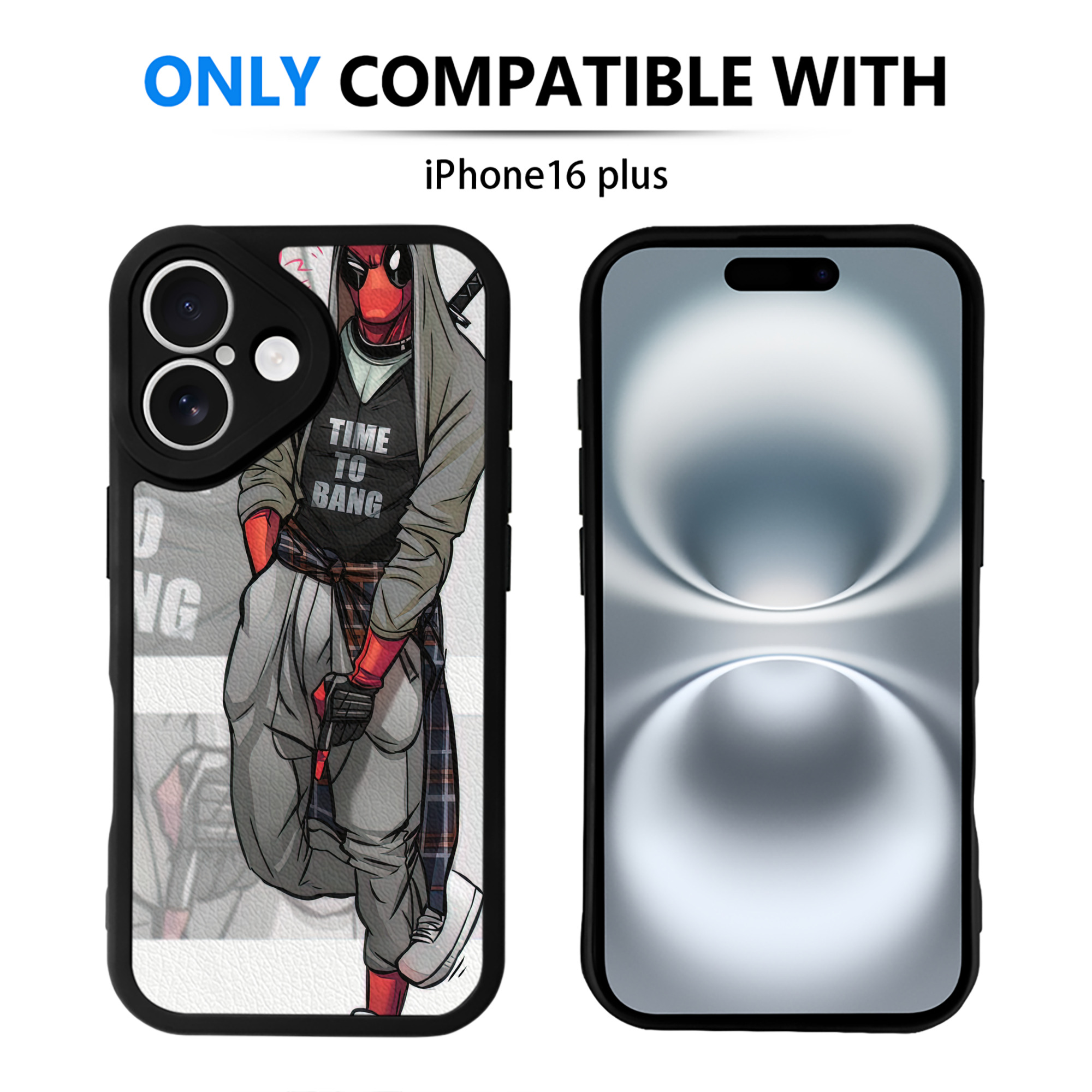 （画像用） Deadpool デッドプール 【iPhone 16シリーズ対応】シリコンスマホケース（レザー調） 材質：シリコン